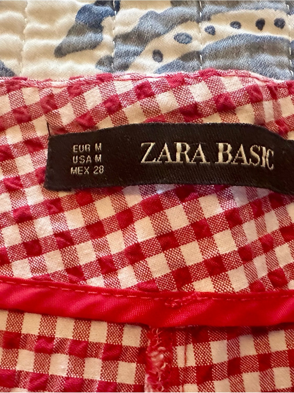 Zara Red Gingham Ruffle-Hem High-Waist Shorts Medium NWOT - Picture 7 of 8